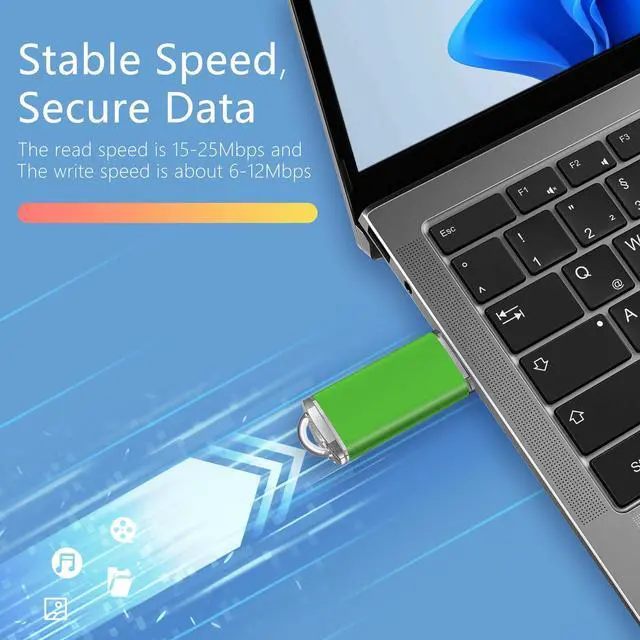 Alt view image 2 of 5 - EASTBULL 2.0 USB Bulk Flash Drive 8GB Flash Drives 20 Pack USB 2.0 Drive Bulk Memory Thumb Drive for Storage and Backup 8GB 20 Pack Green