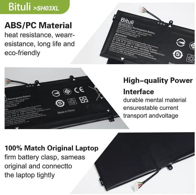 Alt view image 3 of 5 - Bituli 57.9Wh SH03XL 859356-855 Battery for HP Spectre X360 13-AC0XX 13-AC033DX 13-AC023DX 13-AC013DX 13-AC063DX 13-AC052NA 13-W0XX 13-W063NR 13-W013DX 13T-AB000 HSTNN-LB7L 859026-421 CN03XL