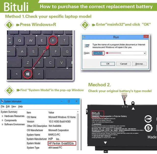 Alt view image 4 of 5 - Bituli 57.9Wh SH03XL 859356-855 Battery for HP Spectre X360 13-AC0XX 13-AC033DX 13-AC023DX 13-AC013DX 13-AC063DX 13-AC052NA 13-W0XX 13-W063NR 13-W013DX 13T-AB000 HSTNN-LB7L 859026-421 CN03XL