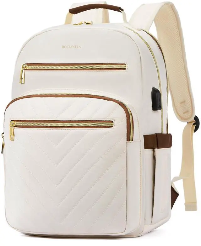 Main image of BOSTANTEN 15.6 Inch Laptop Backpack for Women- College Teacher Computer Bag Travel Backpack Purse with USB Charging Port
