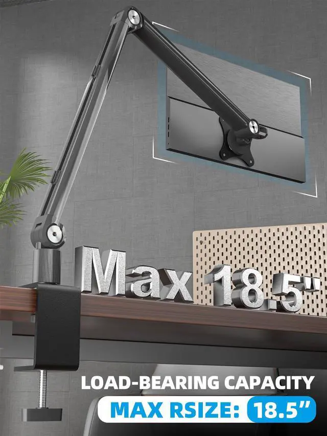 Alt view image 3 of 5 - Feising Portable Monitor Arm Magnetic Vesa Mount - 360deg Swivel Compatible with 10 10.1 10.5 11 11.6 12 12.5 13.3 13.4 14 15.6 17 17.3 18 18.5 inch Monitor 75x75mm VESA Quick Release FS07D