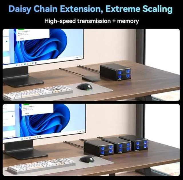 Alt view image 5 of 5 - CENMATE Aluminum Dual Bay 10Gbps Hard Drive Enclosure with Cooling Fan for 2.5"/3.5" SATA HDD/SSD with USB A/C 3.2 Gen 2, Support Hot Swappable, Daisy Chain Expansion, Tool-Free, DAS(NO RAID/NAS)