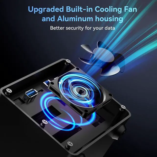 Alt view image 4 of 5 - CENMATE 3 Bay Hard Drive Enclosure with Cooling Fan for 2.5"/3.5" SATA HDD/SSD with USB A/C 3.0, Support 60TB, Hot Swappable, Daisy Chain Expansion, Tool-Free HDD Enclosure, DAS(NO RAID/NAS)