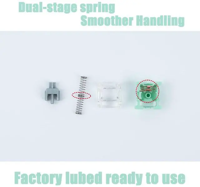 Alt view image 3 of 5 - Gateron Jade Series Dual-Stage Spring Pre Lubed Switches Silver V3 Pro,3-Pin 45gf Linear/RGB/LED Switches for Mechanical Keyboard(Silver V3 Pro,90pcs)