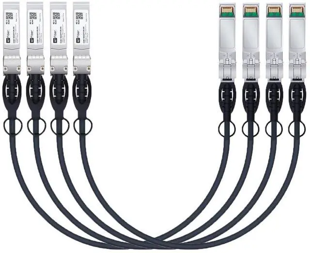Main image of H!Fiber 4 Pack SFP+ Cable, 10G SFP+ DAC, 0.3M(0.98ft), Passive Direct Attach Copper Twinax Cable for Cisc SFP-H10GB-CU0.3M, Ubiquiti UniFi UC-DAC-SFP+, Meraki, Mikrotik, Intel, Fortinet, Netgear