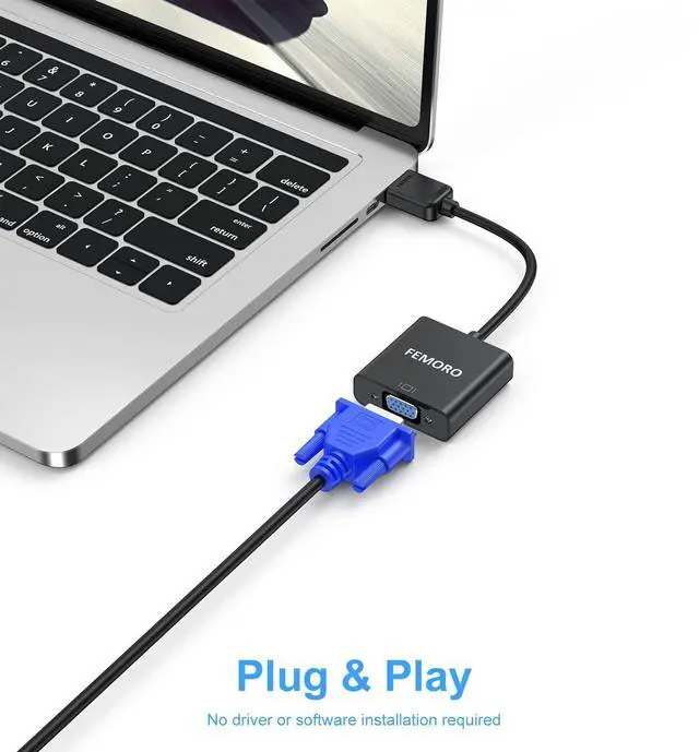 Alt view image 5 of 5 - FEMORO HDMI to VGA Adapter 10 Pack, HDMI VGA Cable Converter Adapters Male to Female for Monitor PC Laptop Projector Ultrabook Raspberry Pi Graphics Card Chromebook - Black