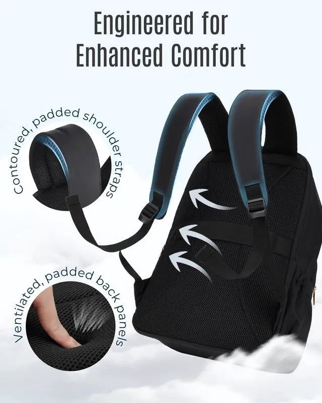 Alt view image 4 of 5 - LIGHT FLIGHT Travel Backpack for Women, 15.6 Inch Stylish Laptop Backpack, Computer Bag for College Work Daily, Water-Resistant Casual Daypack with USB Port, Black
