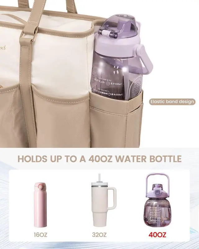 Alt view image 4 of 5 - LOVEVOOK Teacher Tote Nurse Bag for Women Work, 15.6 Inch Laptop Bag for Women With Large Cup Holder, Utility Everything Bag For Travel College Daily, Large Computer Purse Handbag, On The Go Tote