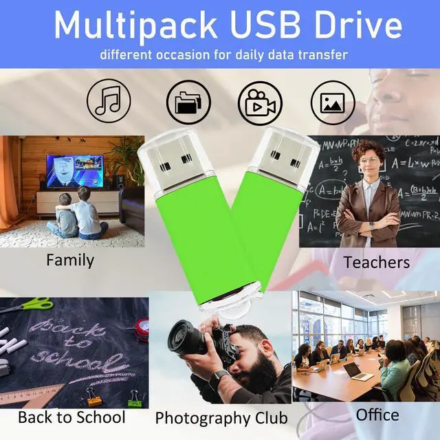 Alt view image 3 of 5 - Nicepicten USB Drive 2GB USB 2.0 Flash Drive Bulk 20 Pack Thumb Drive Green Zip Drive USB Jump Drive Multipack Memory Stick Pendrive Bulk Flash Drive 2GB Ideal for Events & Office Shared Data Storage