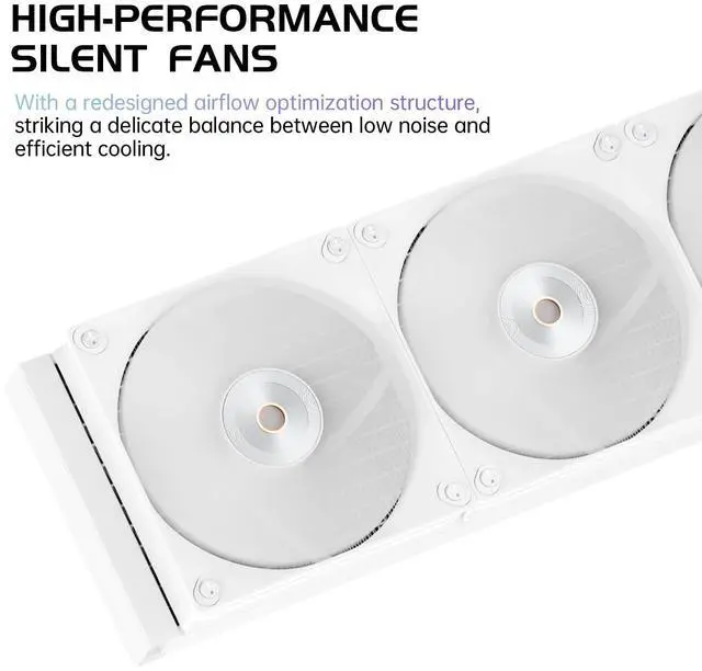 Alt view image 3 of 4 - Ocypus Iota L24 White CPU Liquid Cooler with Temp Digital Display, 240mm Liquid Radiator PWM Fans Up to 2000RPM for LGA 1851/1700/1200/115X/18XX, AMD AM4/AM5