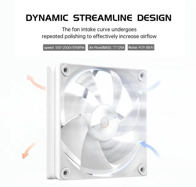 Alt view image 4 of 4 - Ocypus Iota L24 White CPU Liquid Cooler with Temp Digital Display, 240mm Liquid Radiator PWM Fans Up to 2000RPM for LGA 1851/1700/1200/115X/18XX, AMD AM4/AM5