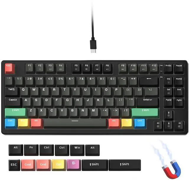 Main image of OHY 75 Percent Rapid Trigger Gaming Keyboard, XVX G75 Wired Mechanical Keyboard 85 Keys with Hyper-Fast Actuation, Dedicated Magnetic Switch, Actuation Point Adjustable,8K Hz Polling Rate-Black