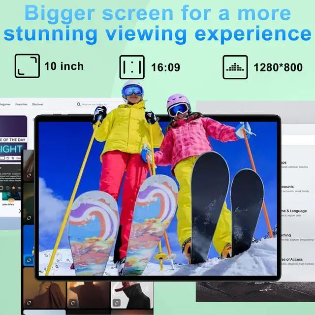 Alt view image 4 of 5 - SUAAT 2025 Tablet 10 inch Android 14 Tablets with Keyboard Mouse, 20GB RAM 128GB ROM 1TB Expand 2 in 1 Tablet with Octa-core 6000mAh, HD IPS Display, Widevine L1, 5G WiFi 6, Dual Camera, GMS (Black)