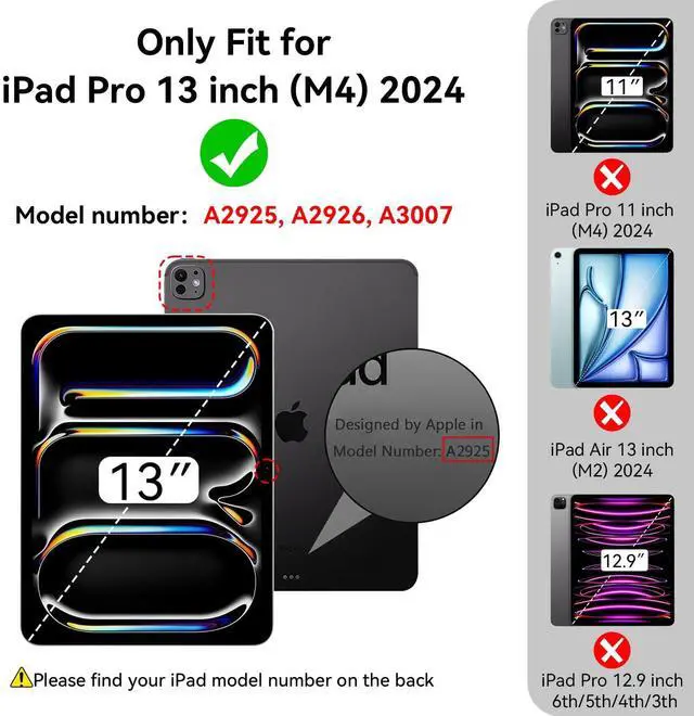 Alt view image 2 of 5 - MARIWIVI iPad Pro 13 Case 2024 with Pencil Holder, Built-in Stand, Shockproof Protective Cover for iPad Pro 13 inch 2024 (Alpine Green)