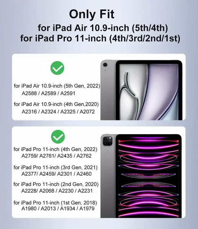 Alt view image 5 of 5 - COOSTART Bluetooth-Free Keyboard Case for iPad Pro 11-inch (1st/2nd/3rd/4th Gen), Ultra-Light Keyboard for iPad Air 10.9-inch (5th/4th), Case with Keyboard, Backlit, Multi-Touch Trackpad, White