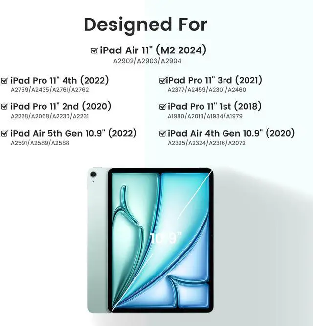 Alt view image 2 of 5 - OPAKIT Magnetic Keyboard Case for iPad Air 5th 4th Generation 10.9 inch Pro 11 1st/2nd/3rd/4th, 7 Color Backlight BT Keyboard Folio with Pencil Holder 2022 2021 2020 2018(Teal)