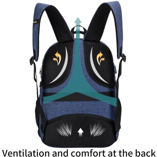 Alt view image 5 of 5 - SHRRADOO Anti Theft Laptop Backpack Travel Backpacks with usb Charging Port for Women Men College Backpack Computer Bag Fits 17 Inch Laptop,Royal Blue