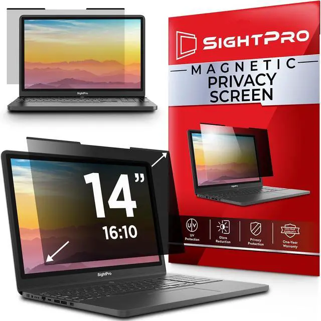 Main image of SightPro Magnetic Laptop Privacy Screen 14 Inch 16:10 - Removable Computer Privacy Filter Shield and Protector
