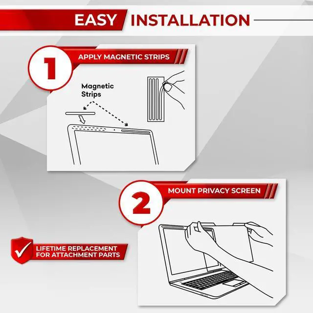 Alt view image 5 of 5 - SightPro Magnetic Laptop Privacy Screen 14 Inch 16:10 - Removable Computer Privacy Filter Shield and Protector