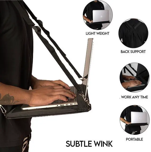 Alt view image 3 of 5 - Subtle Wink Portable Laptop Harness for Walking  Adjustable Secure Walking Laptop Harness Easily fits upto-16-inch with Flexible Strap