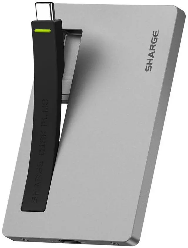 Main image of sharge Disk Plus SSD Enclosure M.2 2280 NVMe Data Transfer 10Gbps USB C 3.2 Gen2 Storage 4TB, World's Thinnest 0.24" Aluminum Enclosure with 100W Cable for MacBook, iPhone 16(SSD not Included)