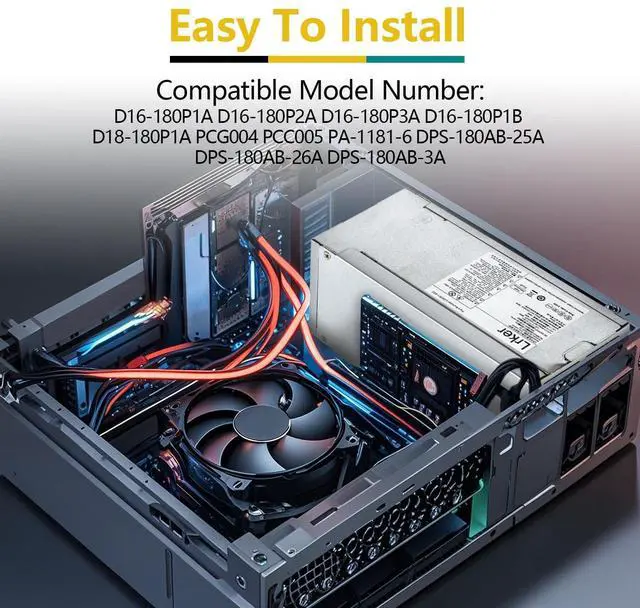 Alt view image 3 of 5 - D16-180P2A 180W Power Supply Compatible with HP Prodesk 800 G3 600 G3 SFF 280 285 Pro G3 MT P/N: L08261-001 901762-002 901763-002 901771-004 901763-001 901762-002 901763-002 901771-003