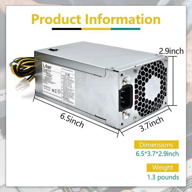 Alt view image 5 of 5 - D16-180P2A 180W Power Supply Compatible with HP Prodesk 800 G3 600 G3 SFF 280 285 Pro G3 MT P/N: L08261-001 901762-002 901763-002 901771-004 901763-001 901762-002 901763-002 901771-003