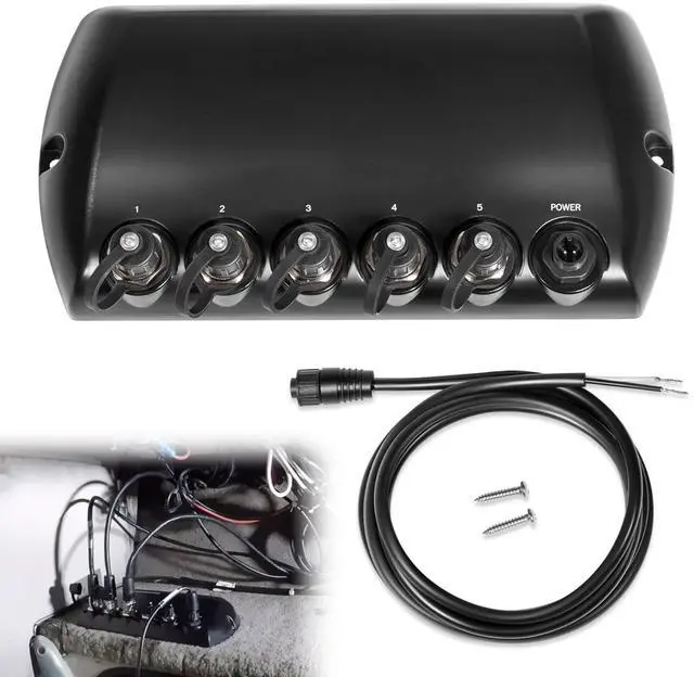 Main image of 408450-1 5 Port Ethernet Switch, Replace for Humminbird AS ETH 5PXG Marine Network Switch, Fit for Helix 15/12/10/9/8/7, for APEX, SOLIX, Onix, ION, for Helix G4N, G3N, Black