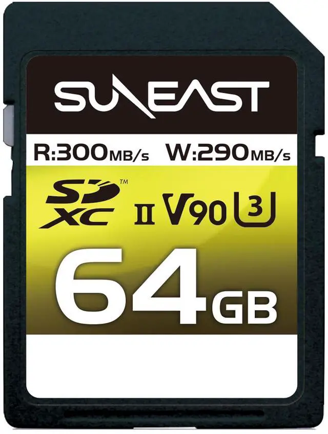 Main image of SUNEAST SDXC Card 64GB Up to 300MB/s UHS-II V90 U3 pSLC 4K 8K ULTIMATE PRO Professional Memory Card SE-SDU2064GA300