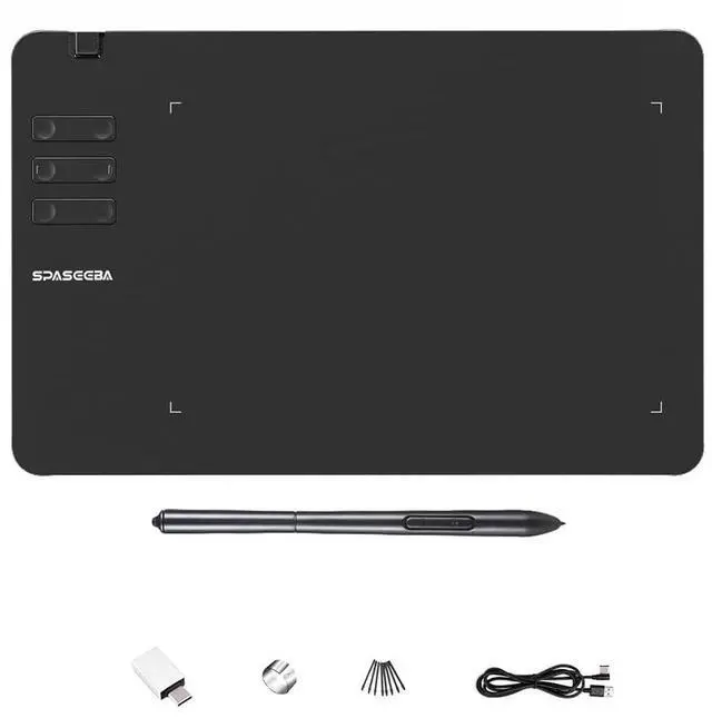 Main image of Spaseeba T605 Drawing Tablet, 6.7x4 inch Digital Graphics Tablet with 8192 Pen Pressure Battery-Free Stylus 6 Hot Keys, Art Tablet for Drawing, Writing, Design, Teaching, Work with Mac, PC and Android