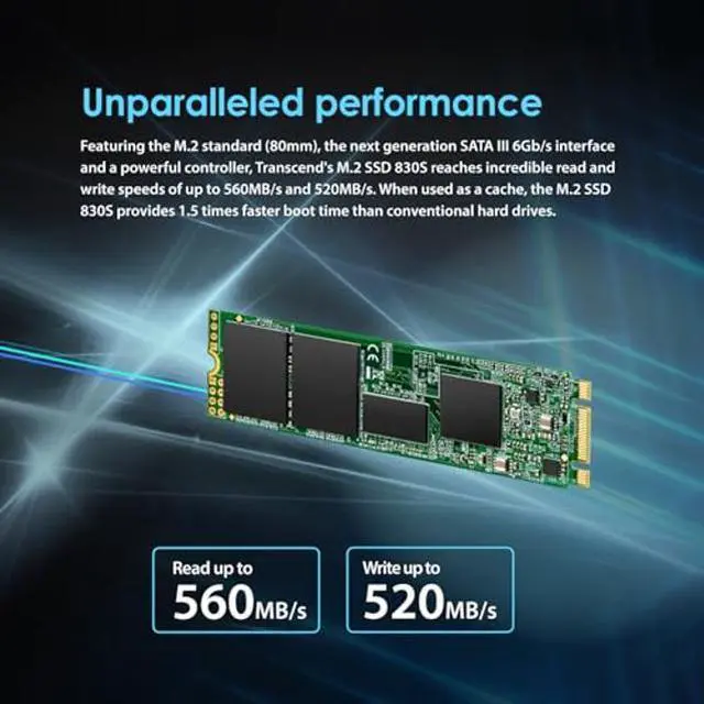 Alt view image 4 of 5 - Transcend 1TB MTS830S M.2 2280 SATA3 SSD, Internal Solid State, Compatible with Laptop & PC Desktop, Up to 560/500 MB/s - TS1TMTS830S