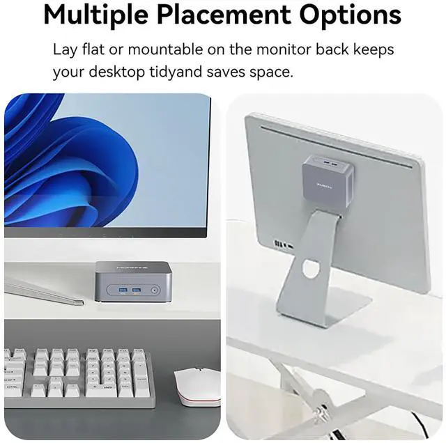Alt view image 5 of 5 - MOREFINE Mini PC N150 16GB DDR4 RAM 512GB PCle M.2 SSD, M8 Intel Twin Lake N150 (Upgraded N100), Mini Desktop Computer 4K Dual Display/USB3.2/WiFi/BT - Low Power Mini Desktop Computer