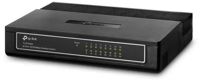 Alt view image 2 of 5 - TP-Link 2KA4926 TL-SF1016D 16-Port 10/100Mbps Desktop Switch, 3.2Gbps Capacity