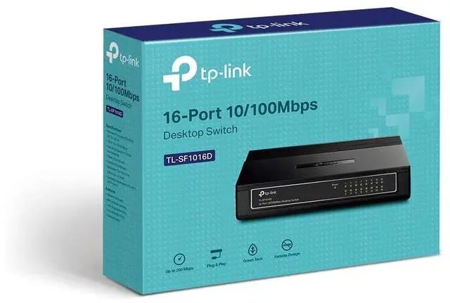 Alt view image 4 of 5 - TP-Link 2KA4926 TL-SF1016D 16-Port 10/100Mbps Desktop Switch, 3.2Gbps Capacity