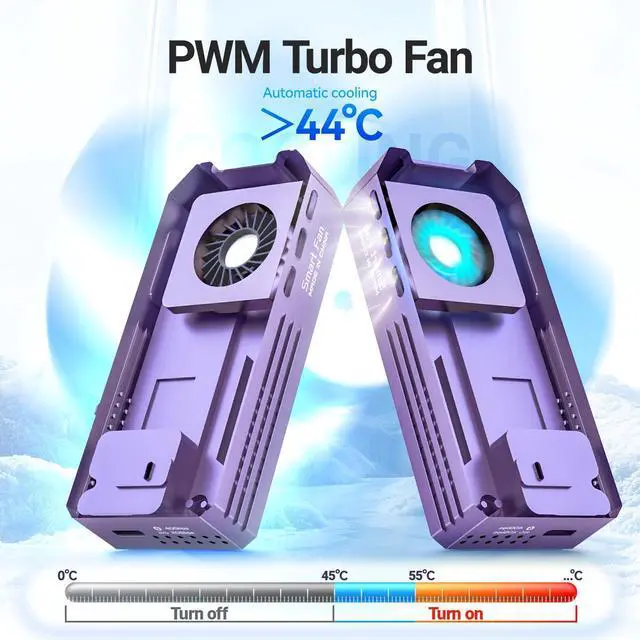 Alt view image 5 of 5 - JEYI 40Gbps USB4 M.2 Enlcosure with Fan, PWM USB C PCIe 3.0x4 NVMe to USB Adapter - Up to 8TB, Full Aluminum Case, Compatible Thunderbolt 3/4 USB3.2/3.1/3.0