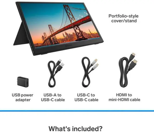 Alt view image 2 of 5 - STEREN 16" Portable HDR Monitor for Laptops - Full HD Display with USB-C, HDMI, and Ultra-Slim Design