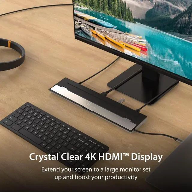 Alt view image 4 of 5 - j5create USB-C 4K HDMI Docking Station (9-in-1), 4K HDMI, 5Gbps USB-A x3, Card Reader, PD 100W, Gigabit Ethernet, Combo Audio Jack, for MacBook, and Windows USB-C Laptop (JCD533)