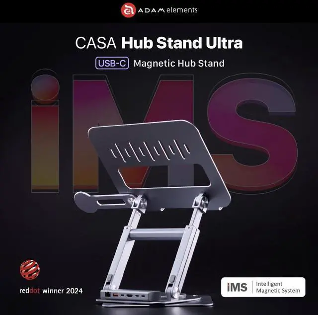 Alt view image 2 of 5 - ADAM elements USB-C Stand Ultra/Laptop Docking Station  Hub Stand Ultra USB-C Magnetic 6in1 Hub for All MacBook, iPad & Laptop