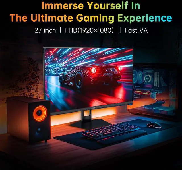 Alt view image 2 of 5 - KTC 27 Inch 280Hz Gaming Monitor, FHD 1080P 240Hz PC Computer Monitor, Fast VA Panel, 1ms GTG, FreeSync G-Sync Compatible, HDR Support, 126% sRGB, HDMI and Displayport Inputs, H27E22P