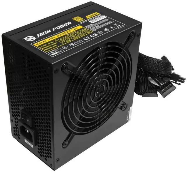 Main image of HIGH POWER 600W Power Supply, 80 Plus Gold Certified PSU, Continuous Power with 120mm Whisper Quiet Fan, ATX 12V V2.3/EPS 12V Active PFC Reliable Performance, Energy-Efficient