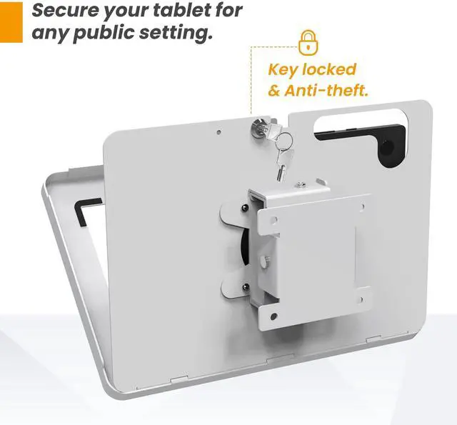 Alt view image 4 of 5 - Beelta Tablet Wall Mount Compatible with 11" Samsung Galaxy Tab A9+ Anti-Theft Lock Adjustable BSW101WJ