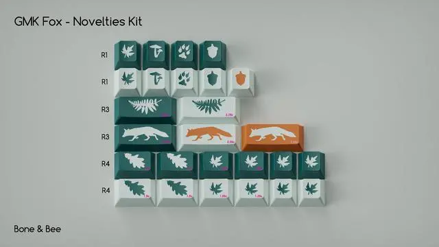 Alt view image 3 of 3 - GMK Fox Keycap Set, ABS Doubleshot, Official GMK Made in Germany, Cherry Profile, MX Compatible