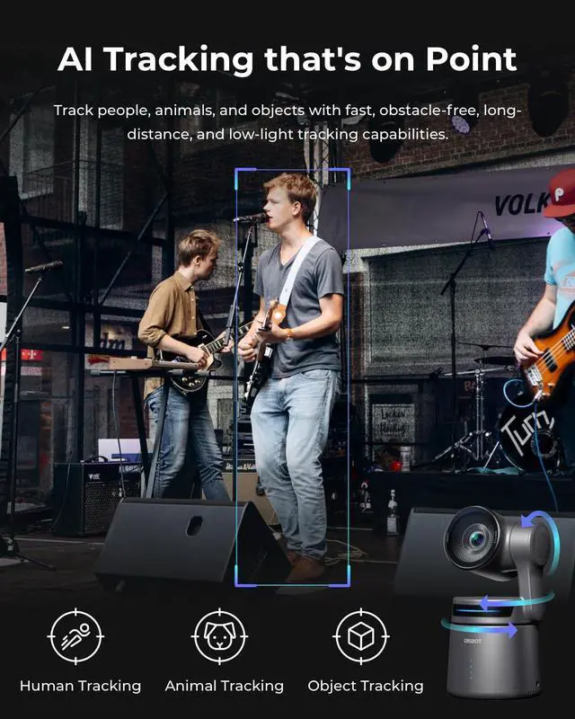 Alt view image 5 of 5 - OBSBOT Tail Air NDI Streaming Camera 4K, AI Tracking PTZ Camera with Intelligent APP, Gesture Control, HDMI/USB-C/Wireless Webcam, Video Camera Live Stream for YouTube, Chruch, Worship, Creator, etc.