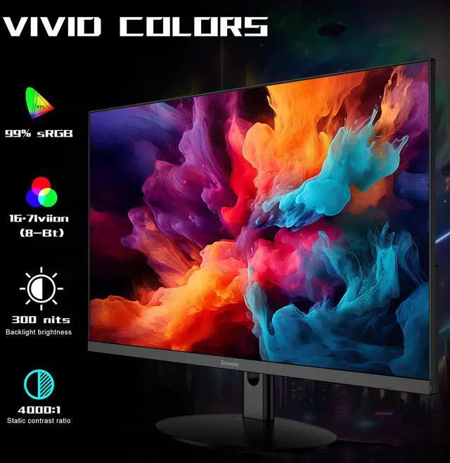 Alt view image 2 of 5 - XGaming 27 Inch Monitor, FHD 1080P 100Hz Frameless Computer Display Adaptive Sync, Low Blue Light Eye Care, HDMI VGA, VESA, Tilt Adjustable, 1920 * 1080