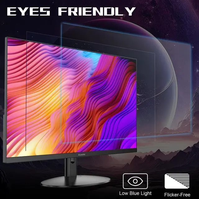 Alt view image 5 of 5 - XGaming 27 Inch Monitor, FHD 1080P 100Hz Frameless Computer Display Adaptive Sync, Low Blue Light Eye Care, HDMI VGA, VESA, Tilt Adjustable, 1920 * 1080