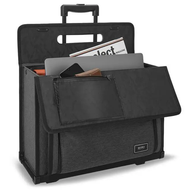 Alt view image 3 of 5 - Solo New York Classic Rolling Catalog Case, Gray, Made from Recycled Materials