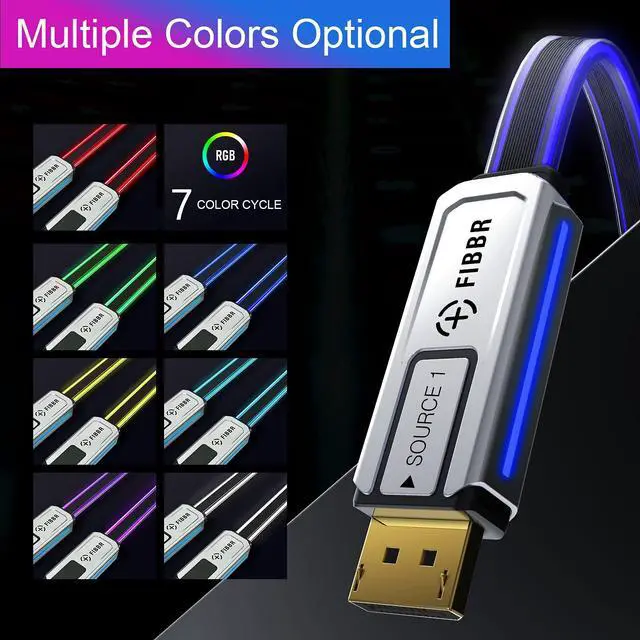 Alt view image 2 of 5 - FIBBR DP 1.4 Cable, 32.4Gbps Ultra High Speed DP to DP Male to Male Displayport Cable Supports 8K@60Hz, 4K@144H, 2K@165Hz Compatible for Laptop PC TV(16.4FT/5M)