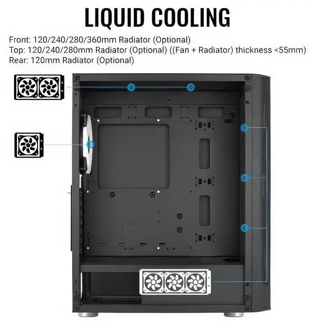 Alt view image 5 of 5 - AeroCool Prism G V2 FRGB Medium Tower Case (Black)