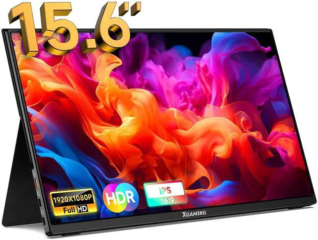 Main image of Portable Monitor 15.6 inch, FHD 1080p Computer Display, Ultra-Slim External Screen for Laptop, Tablet, Mac, Phone, Xbox Switch, USB HDMI, 16:9 IPS, Low Blue Light Eye Care PC Built-in Speakers
