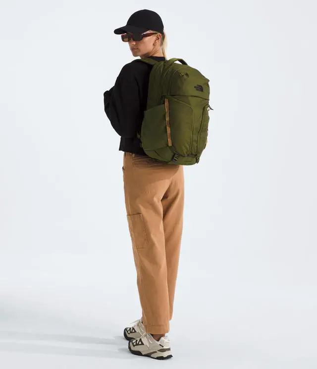 Alt view image 2 of 5 - THE NORTH FACE Women's Surge Commuter Laptop Backpack - PFAS Free, Forest Olive/Utility Brown, One Size
